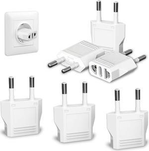 [6-Pack] European Travel Plug Adapter US to Europe Plug Adapter Type C Plug Adapter Travel Essentials to Most Europe EU Spain Italy France Germany
