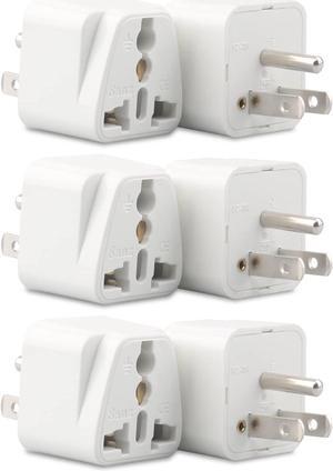 Europe to US Plug Adapter 6 Pack UK to US Plug Adapter India to US Plug Adapter Universal Travel Adapter for USA Europe Australia UK Italy to American Outlet Plug Adapter-Type B