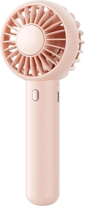 Mini Portable Fan Powerful Handheld Fan Cute Design 3 Speed Personal Small Desk Fan with Base Lightweight Makeup USB Rechargeable Fan for Stylish Girl Women Travel Indoor Outdoor Pink