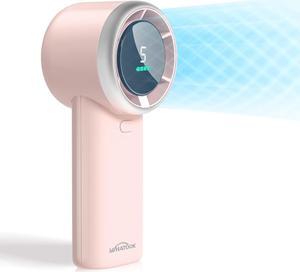 Portable Fan Handheld Mini Fan: High Speed Cooling Fan 10 Hours Battery Life Usb Rechargeable Personal Fan Small Essentials for Women Beach Travel Vacation(Pink)