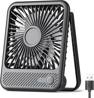 8-Inch USB Rechargeable Mini Desk Fan – Portable, Quiet, Wall-Mountable