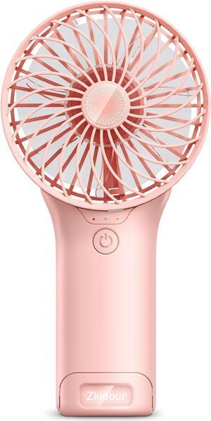 2024 Upgrade Handheld Portable Fan Longer Lasting Max 20Hrs Working Time 4 Speeds Strong Wind USB Rechargeable Personal Mini Fan Desk Fan for Girls Women Kids Traveling Outdoor Office-Pink