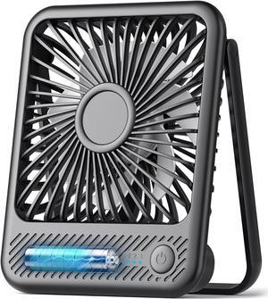 Desk Fan Ultra Quiet 2.5-11h Battery Operated Small USB Fan with Strong Wind 180° Tilt Folding and 3 Speeds Adjustable Battery Powered Mini Personal Fan for Office Bedroom Desktop