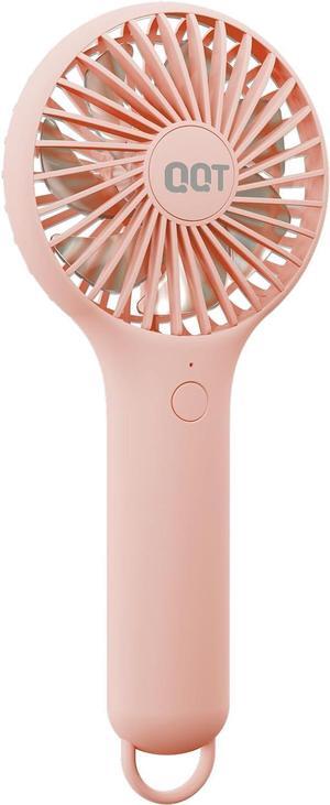 Mini Handheld Fan Small Personal Fan with 3Speeds Portable Battery Operated Fans USB Rechargeable Makeup Eyelash Fan Strong Hand Fan for Travel Office Outdoor Women Men Stylish Kids (Pink)