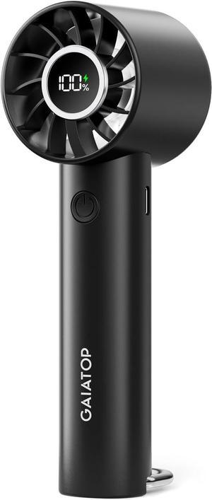 Portable Mini Fan Handheld Personal Fan with LED Display 3 Speeds 2000mAh USB Rechargeable Battery Fan LED Lighting Small Desk Fan for Women Men Girls Kids Indoor Outdoor Travel Black
