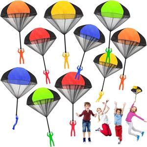 10 Pack Parachute Toy Tangle Free Throwing Toy Parachute Outdoor Toss It Up Flying Toys for Kids Gifts(5 Colors)