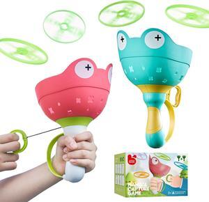 2-Pack Flying Disc Launcher Toy for Kids - Fun Outdoor Toys with 12 Discs Backyard & Spring Outdoor Games Fun & Safe Yard Toys for Childrens Active Play