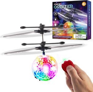 1 Pack Orbiter Flying Orb Ball Hand Operated Spinner Drones for Kids- Flying Ball Mini Hand Drone Toy with Remote LED Hand Controlled Hover Orb Toy Indoor Fidget Ball Drone Floating UFO Drone