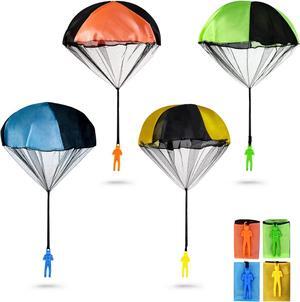 Parachute Toy Tangle Free Throwing Army Toy Parachute Outdoor Childrens Flying Toys No Battery nor Assembly Required (4 Pieces Set) (A)