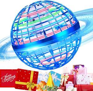 2024 Flying Orb Ball Toy Flying Ball Drone Hand Controlled Flying Orb Ball Toys with LED Light Cosmic Globe Boomerang Ball for Christmas Birthday Gifts(Blue)