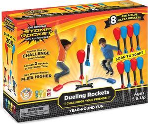Original Dueling Rocket Launcher for Kids 8 Rockets - Fun Backyard & Outdoor Kids Toys Gifts for Boys & Girls -Toy Foam Blaster Set Soars 200ft - Multi-Player Launcher Stand