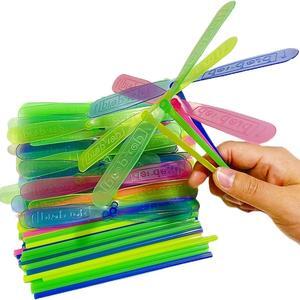 36 Pieces Hand Helicopter Spinner Hand Rub Plastic Propeller Outdoor Flying Plastic Dragonfly Toy Random Color Toy Helicopte