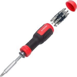 SHARDEN Multi Screwdriver 13-in-1 Screw Driver Adjustable Screwdriver Set Multitool All in One with Torx Security Flat Head Phillips Hex Square and 1/4 Nut Driver