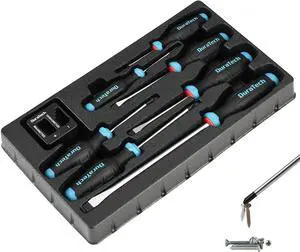 8-Piece Magnetic Screwdriver Set 3 Phillips and 4 Slotted Tip S2 Alloy Steel Screwdriver Set 1 pc Magnetizer Demagnetizer Storage Tray Included