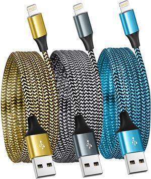for iPhone Charger 3 Pack 6FT USB Lightning Cable MFi Certified Fast Charging Nylon Braided for iPhone Charger Cord Compatible with iPhone 14 Plus 14 pro max 13 12 11 XS X XR 8 Plus 7 6 SE 5s