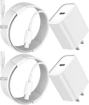 iPhone Fast Charger Extra Long iPhone Charger Fast Charging 10Foot 2Pack i Phone Chargers 10FT USB C to Lightning Cable Cord Adapter for iPhone 14 Pro Max/14 Plus/13 Mini/13/12/11/X/XR/SE/iPad/AirPods