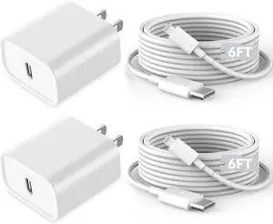 Fast iPhone Charger 2Pack[ MFi Certified] Quick Fast  Charger 6ft Long USB C Lightning Cable Fast Charging Cord USB Charger Block Adapter for iPhone 14 Plus/14 ProMax/13 Mini 12/11/XS/iPad