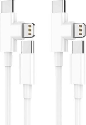 iPhone Charger Cord 90 Degree  Lightning Cable Right Angle [3ft+6ft] USB-C to USB C Fast Charging Cable Compatible with iPhone 16 15 14 13 12 11 Pro Max XS XR X 8 7 6 5 Plus iPad and Type C