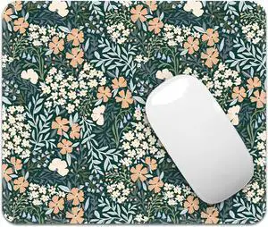 Square Mouse Pad with Stitched Edge Premium Mousepad Washable Cloth. Computer Mouse Pad with Non-Slip Rubber Base Mouse Pads for Computers Laptop Mouse 9.25x7.75x0.12 inch-Flower I