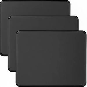 3 Pack Standard Mouse Pad with Stitched Edges Comfortable Mouse Mat Pad Non-Slip Rubber Base Mousepad for All Types of Mouse Laptop Computer PC 10.3 x 8.3 inches Black