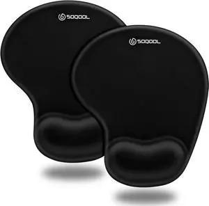 Mouse Pad 2 Pack Ergonomic Mouse Pads with Comfortable Gel Wrist Rest Support and Non-Slip PU Base for Easy Typing Pain Relief Durable and Easy to Clean Black