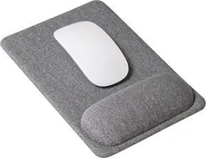 Compact Ergonomic Mouse Pad with Wrist Support Pain Relief Non-Slip Base Optimized Tracking Surface Lightweight & Portable Ideal for Office Home & Travel 8.9 x 6.1 in (Grey)