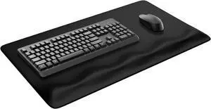 Large Mouse Pad with Wrist Rest Desk Pad with Built in Wrist Rest Waterproof Gaming Mouse Pad with Non-Slip Base for Typing Pain Relief Black 29.5x14.9 inch