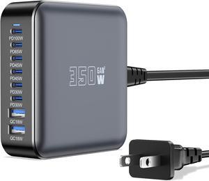350W USB Fast Charging Station 8 Port USB C Multi Port Charger Block with PD 100W Fast Charging Station for Multiple Devices USB Charger Block Compatible iPhone Android Cell Phone Tablet iPad