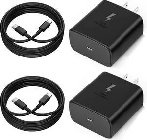 2025 New 45W Super Fast Charger USB C PD3.0 [2 Pack] with 6FT Type C Charging Cable Cord for  Galaxy S25 Ultra/S25/S25+/S24/S24+/S24Ultra/S23+/S23 Ultra/S22 Ultra Galaxy Tab PPS Wall Charger2.0