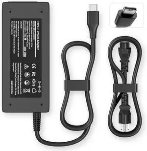 USB C Laptop Charger 45W for hp chromebook/Spectre X360  ThinkPad/Yoga  Chromebook/Latitude    Google Series Universal Chromebook USB C Type C Power Cord