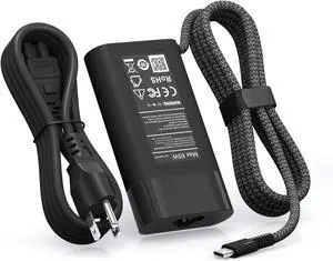 New 65W USB C Slim HP Laptop Charger Replacement for Spectre x360, Envy, Chromebook, Elitebook x360, Pavilion, Elite x2, Regular HP Chromebook and Elitebook Charger.