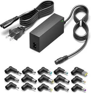 Powseed 65W Universal Laptop Charger for Dell HP Asus Acer Samsung Toshiba Lenovo IBM Sony Gateway Notebook Ultrabook Chromebook, DC Output 18.5V 19V 19.5V 20V Power Adapter Supply Cord 65W