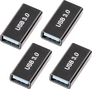 4Pack USB Female to USB Female Adapter for Connecting Two USB Male Ends Devices Female to Female USB Adapter Extension Connector Compatible with MacBook Pro/Air IPad Pro Google Pixel  Etc.