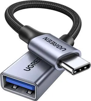 USB C to USB 3.0 Adapter 5Gbps OTG Cable Type C Male to USB A Female Nylon Braided Aluminum Compatible with iPhone 15 Plus Pro Max MacBook Pro Air iPad Pro Galaxy S24 (Blue)