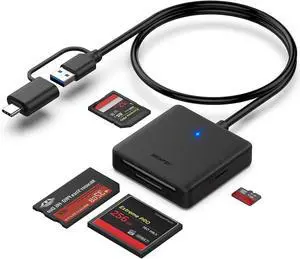 USB C to SD Card Reader SD Card to USB C Adapter Micro SD Card Reader Adapter USB 3.0 Memory Card Reader for SD/TF/Micro SD/SDXC/SDHC/MMC/RS-MMC/UHS-I Card for Mac OS Windows Linux PC Laptop