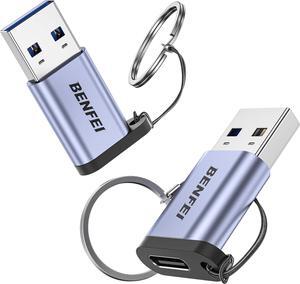 10Gbps USB Type-A to USB-C Adapter(2 Pack Male to Female) Supporting 5V 3A Charging and 10Gbps Data Transmit