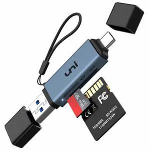 SD Card Reader High-Speed USB C to Micro SD Card Adapter USB 3.0 Dual Slots Memory Card Reader for SD/Micro SD/SDHC/SDXC/MMC Compatible with MacBook Pro/Air Chromebook Android Galaxy