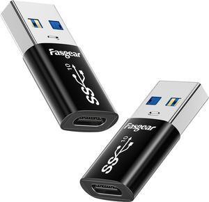 USB to USB C Adapters 2 Pack Double Sided 10Gbps Data Sync & 3A Fast Charging USB 3.2 Gen 2 Type C Female to A Male Converter for Type-C Earphone Car Charger Power Bank