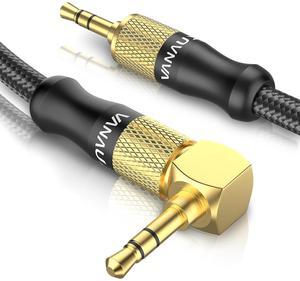 3.5mm Audio Cable 90 Degree Right Angle Auxiliary Cable Stereo Aux Jack to Jack Cord Compatible for Mp3 Player Car Stereos Smartphone Speakers Headphone and More (9.8ft/3m)