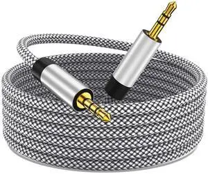 3.5mm Nylon Braided Aux Cable 3FT Audio Auxiliary Input Adapter Male to Male Cord for Headphones Car Home Stereos Speaker iPhone iPad iPod Echo & More