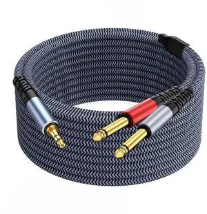 1/8 Stereo to Dual 1/4 Mono Cable 6ft 3.5mm to Dual 1/4 Cable 1/8 inch TRS Stereo to Dual 1/4 inch Splitter