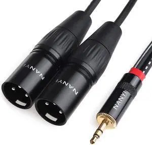 XLR to 3.5mm Splitter Cables TRS Stereo Male to Two XLR Male Interconnect Audio Microphone Cable Y Splitter Adapter Cable 0.5M (1.6FT)