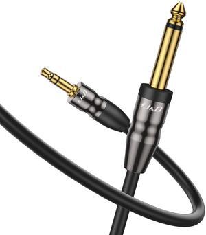 3.5mm to 6.35mm Stereo Audio Cable 6.5 Feet 1/8 to 1/4 Cable 3.5mm TRS Male to 1/4 Male Mono Interconnect Stereo Aux Jack Adapter Cable for Guitar Bass Home Theater Devices Speaker