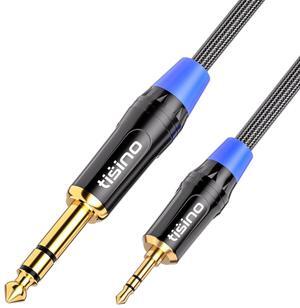 1/8 to 1/4 Stereo Cable 3.5mm to 1/4 Adapter Aux Cord Stereo Audio Cable for Guitar Keyboard Piano Laptop Home Theater Devices Speaker and Amplifiers Nylon Braid-3ft
