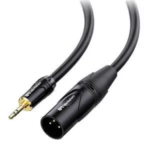 3.5mm to XLR Cable - 6ft Male to Male XLR to 1/8 Inch Cable Compatible with iPod MP3 Player Laptop Voice Recorder and More Black  Not for Microphone Use