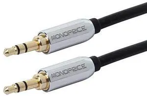 Audio Cable - 10 Feet - Black | 3.5mm Stereo Male to 3.5mm Stereo Male Gold Plated Cable for Mobile