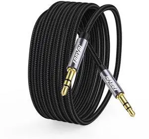 AUX Cable 3.5mm Audio AUX Cord for Car Braided 3.5mm Male to Male Stereo Cable Compatible with:Headphones Phones iPod Car Audio MP3 and More (15FT)