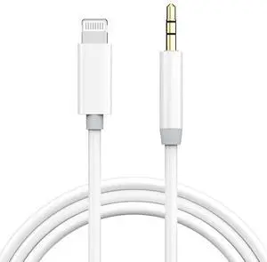 MFi Certified Aux Cord for iPhone 3.3FT Lightning to 3.5mm Audio Jack Adapter Lightning to Aux Cable Compatible with iPhone 14 13 12 11 XS XR X 8 7 for Car Home Stereo/Speaker/Headphone White