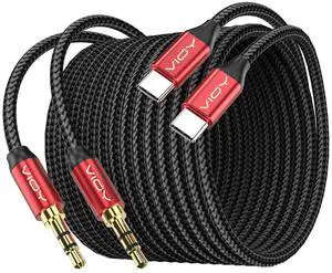 USB C to Aux 3.3 FT 2pack Type C to 3.5mm Male Aux Cord for Car USB-C to Headphone Stereo Jack Cable Compatible with iPhone 16/15/Plus/Pro/Pro Max Galaxy iPad/Pro/Air
