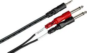 Hosa CMP-153 3.5 mm TRS to Dual 1/4 TS Stereo Breakout Cable 3 Feet Laptop